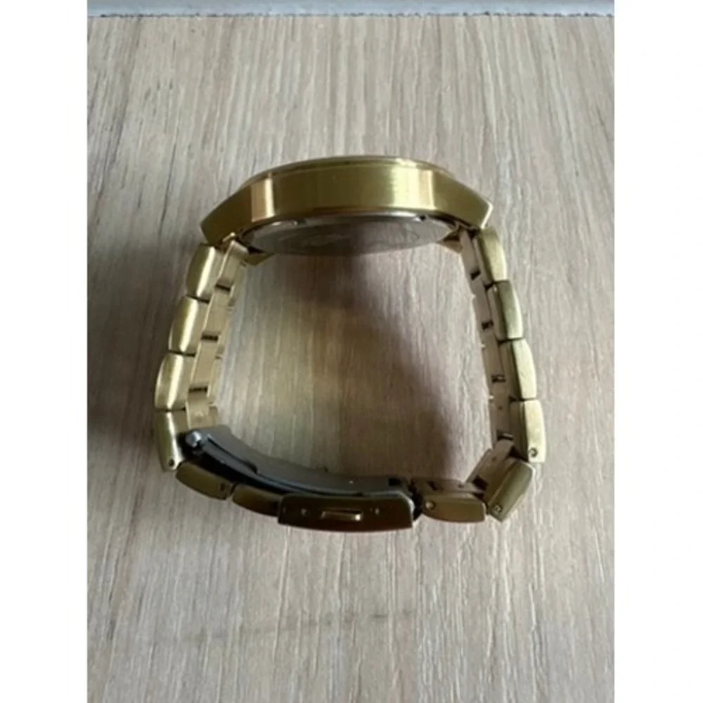 Guess Chronograph Watch Mens Gold Stainless Steel U15061G2 Waterpro‎ Sporty